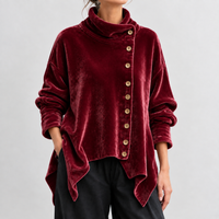 Elena Velvet Cardigan - Red