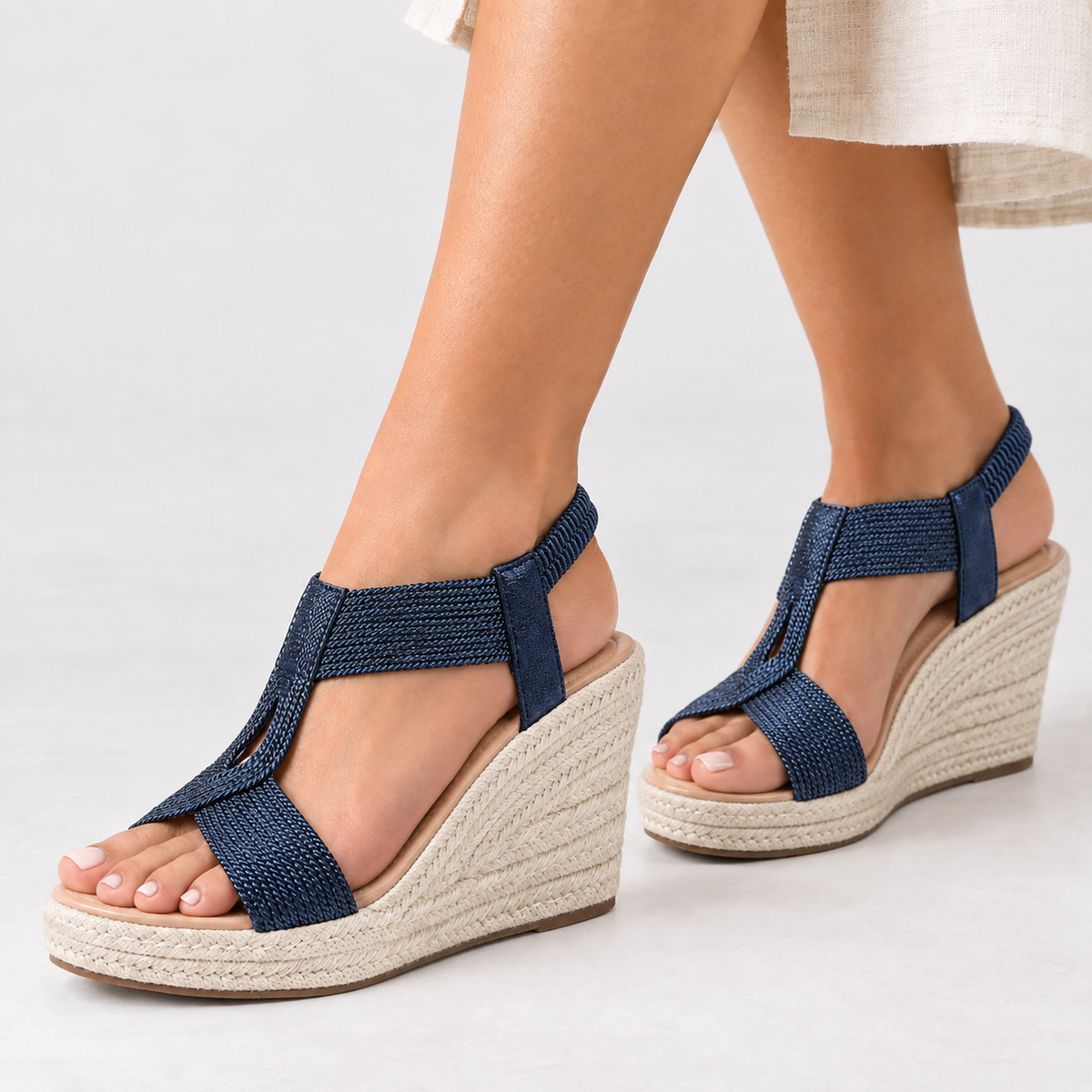 Capri Espadrille Sandals - Blue