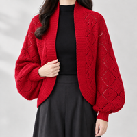 Burnsall Openwork Cardigan - Red