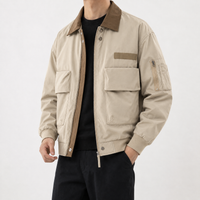 Carter Contrast Jacket - Khaki