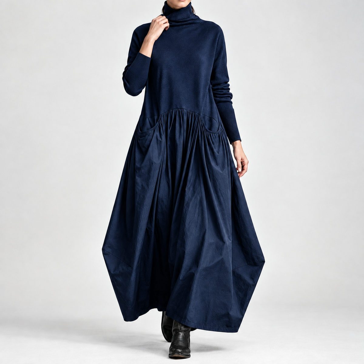 Stamford Balloon Dress - Blue