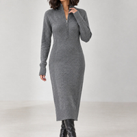 Brockworth Half Zip Dress - Gray