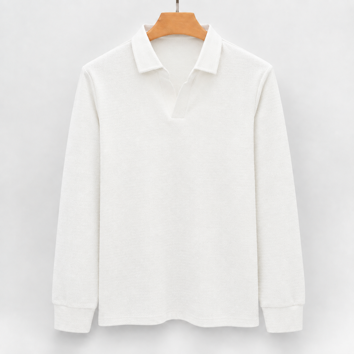 Oliver Open Collar Polo - White