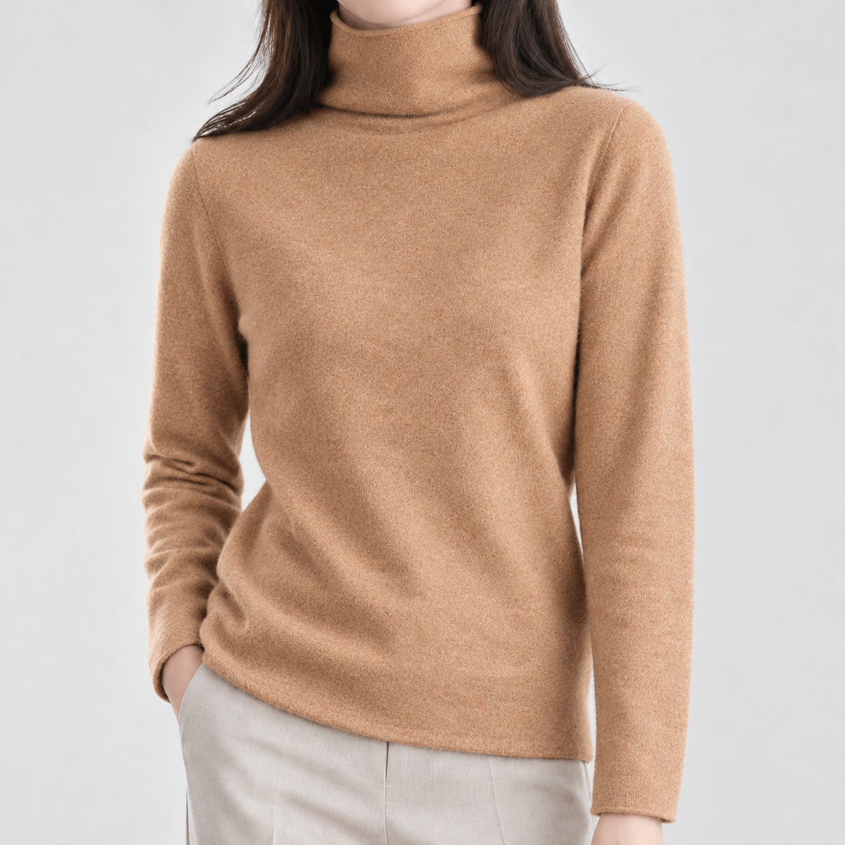 Farleton Cashmere Turtleneck Sweater - Golden Camel