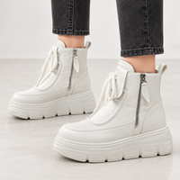 Pateley Platform Ankle Boots - White