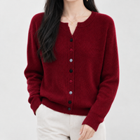 Birlingham Ribbed Cardigan - Anchor Red