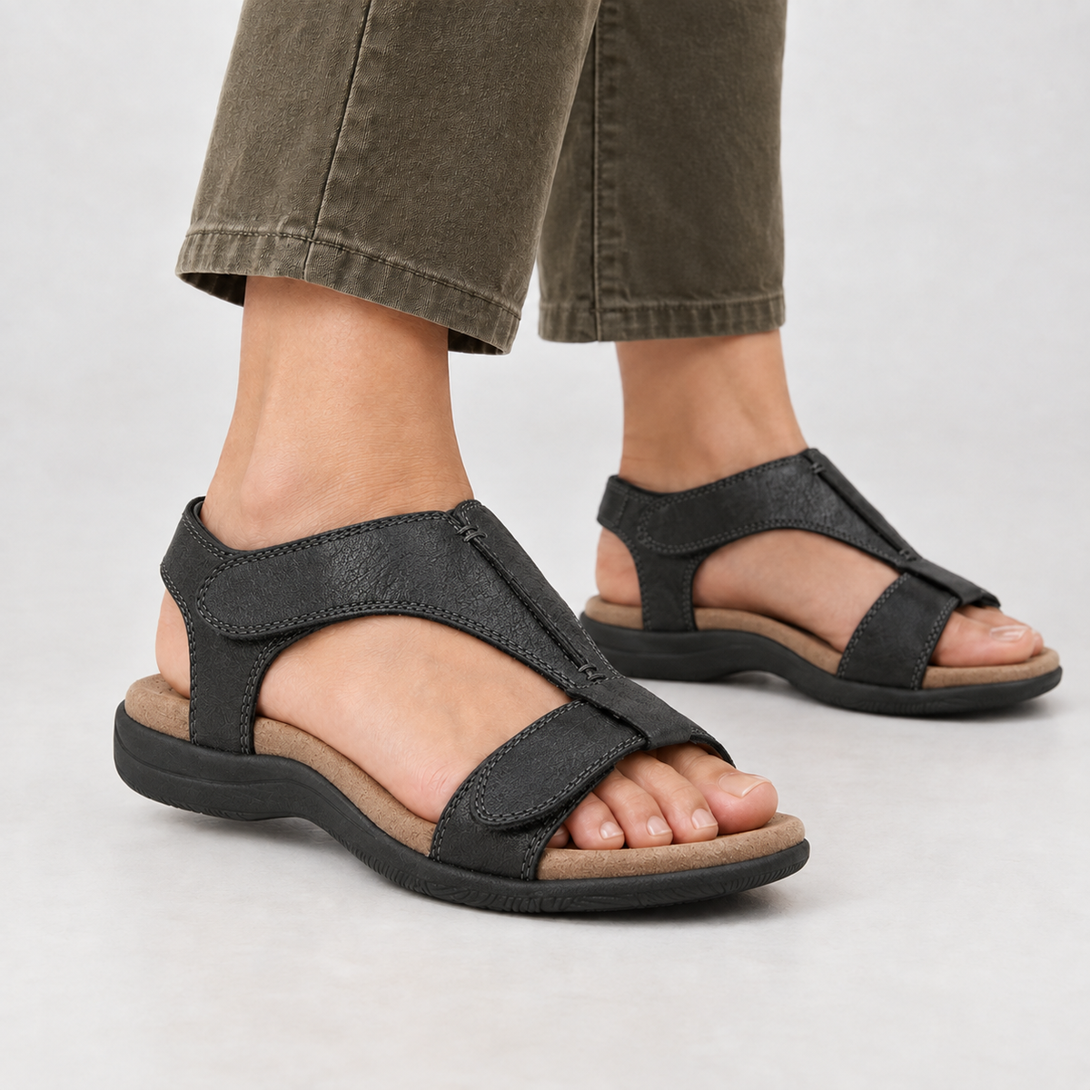 Selworthy T-Strap Sandals - Black