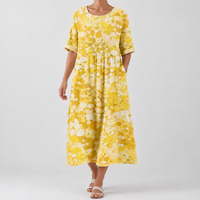 Alessia Relaxed Midi Dress - Yellow