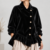 Blainslie Ruffle Hem Jacket - Black