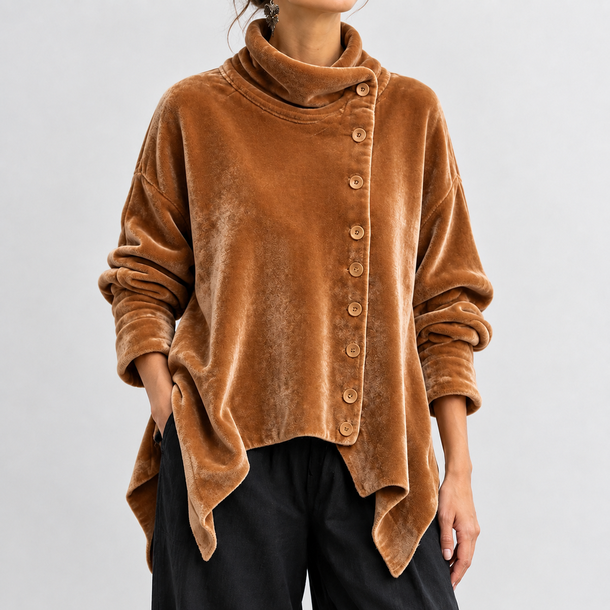 Elena Velvet Cardigan - Brown
