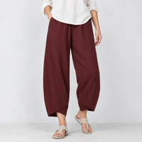 Lavenham Tulip Hem Pants - Burgundy