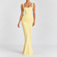Brackenthwaite Ruched Corset Dress - Butter Yellow
