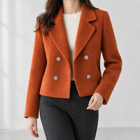Amelie Double Breasted Jacket - Caramel Brown