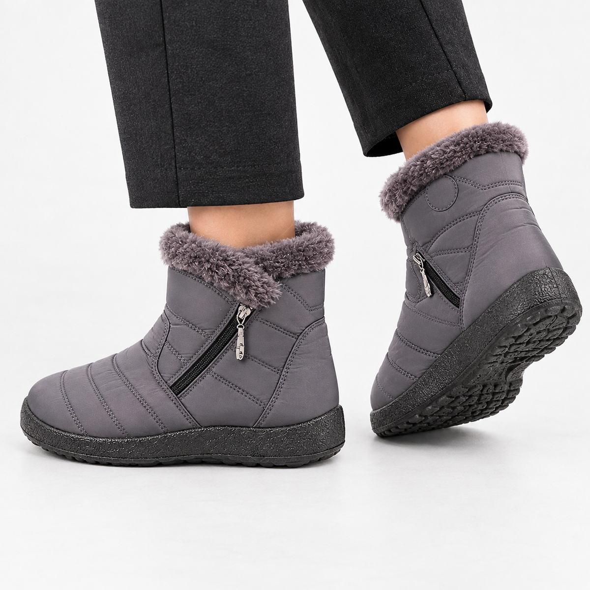 Stainsby Quilted Ankle Boots - Ab-gray