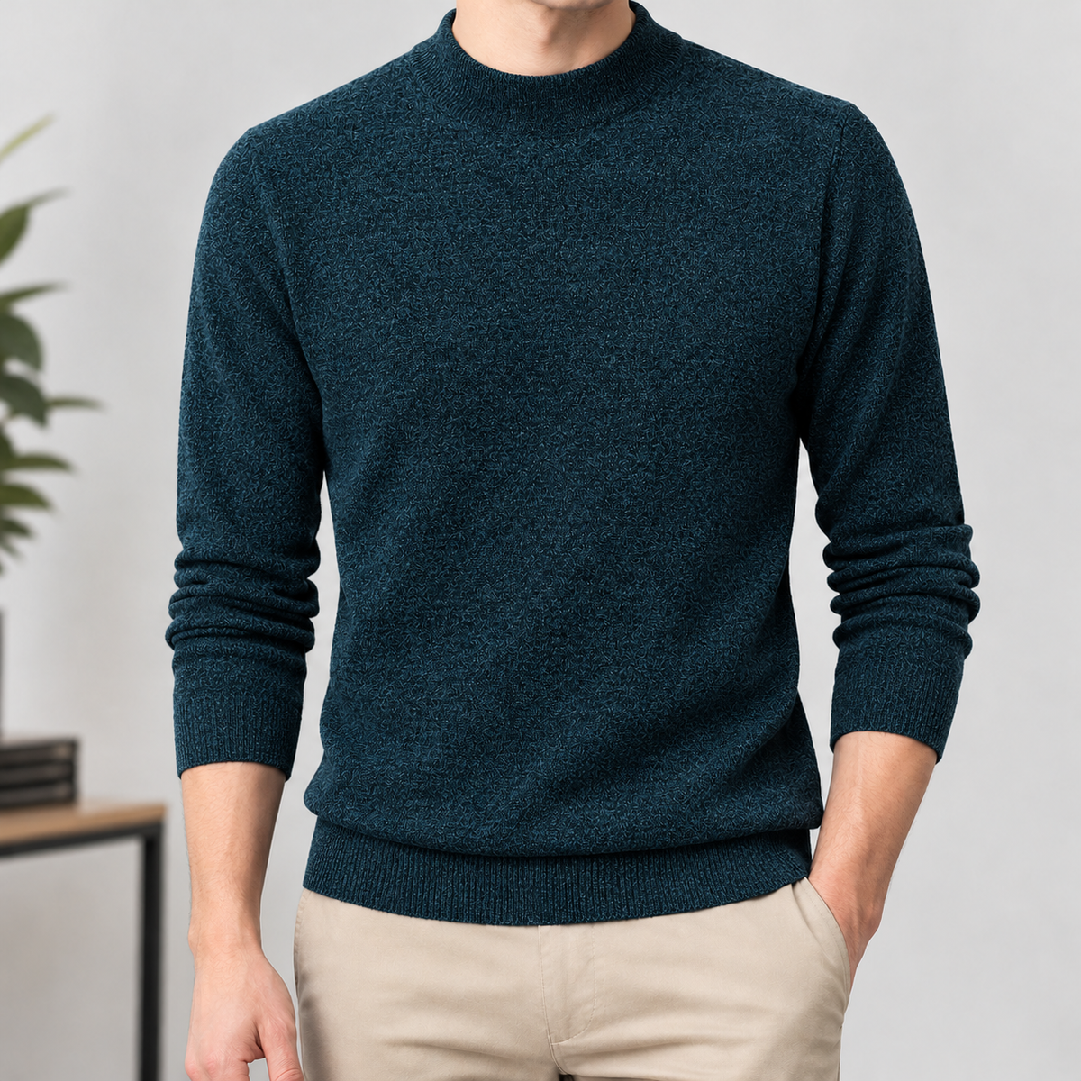 Boothby Mock Neck Sweater - Teal