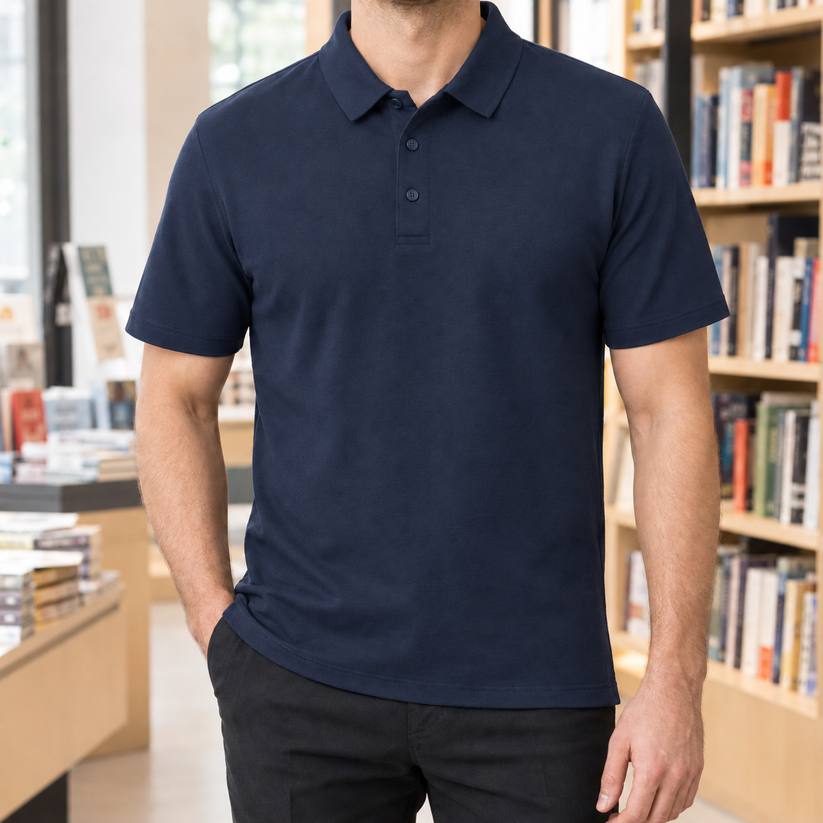 Oswaldkirk Relaxed Polo Shirt - Navy Blue