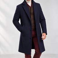 Delph Tailored Overcoat - Navy Blue