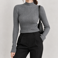 Pilsdon Cashmere Turtleneck Top - Gray