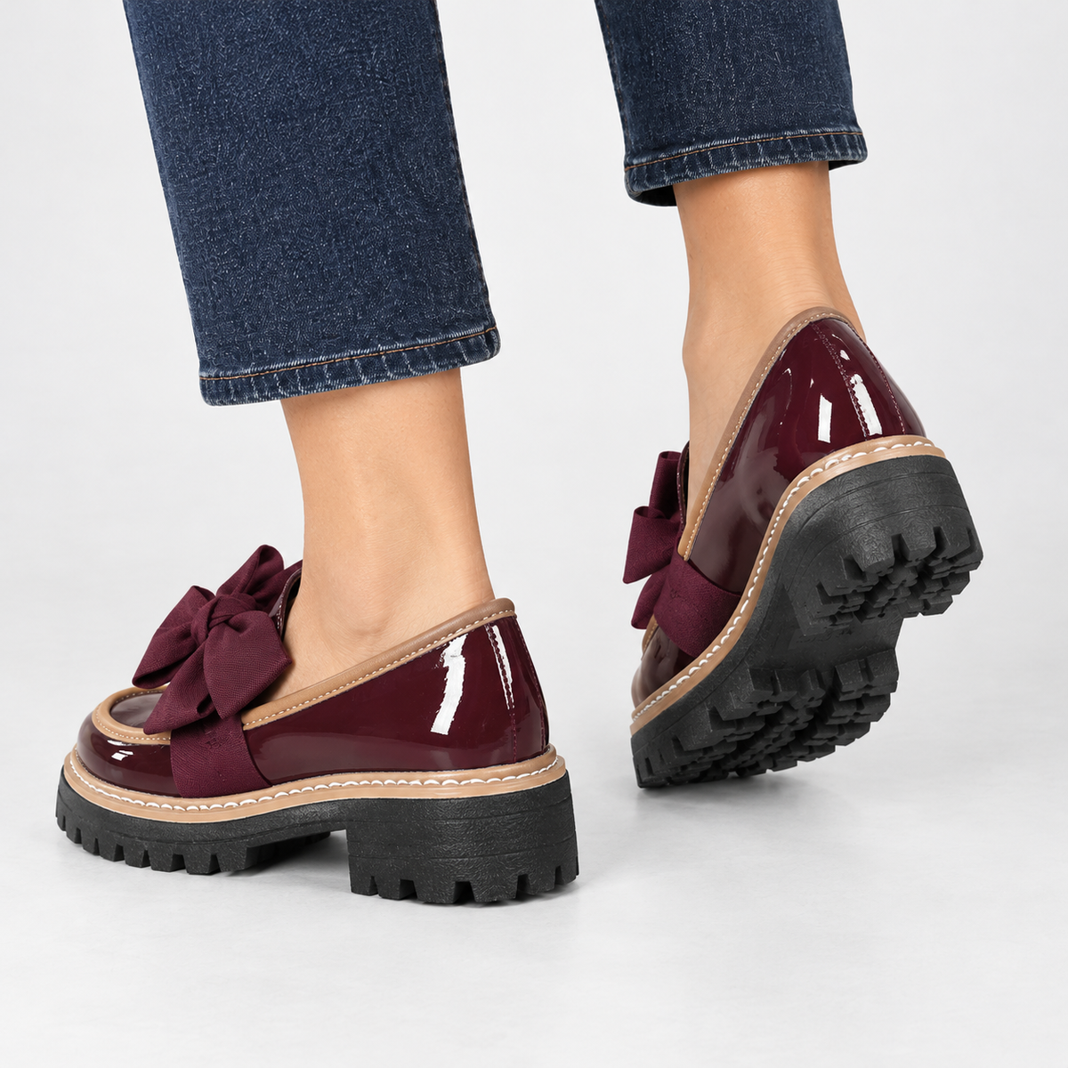 Bagby Bow Loafers - Wine Red