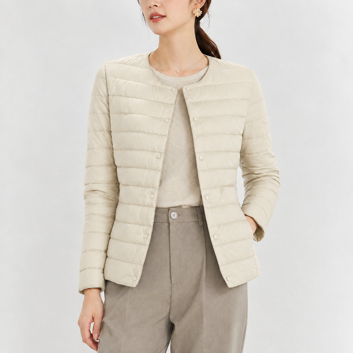Bolsterstone Quilted Jacket - Off White