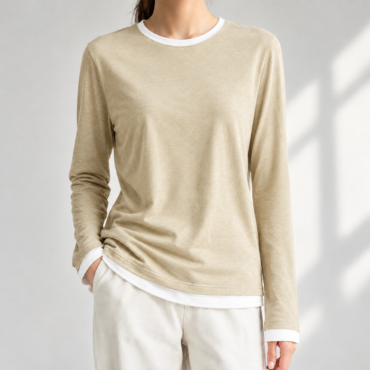 Sandwick Layered Top - Beige