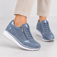 Skelsmergh Perforated Wedge Sneakers - Blue