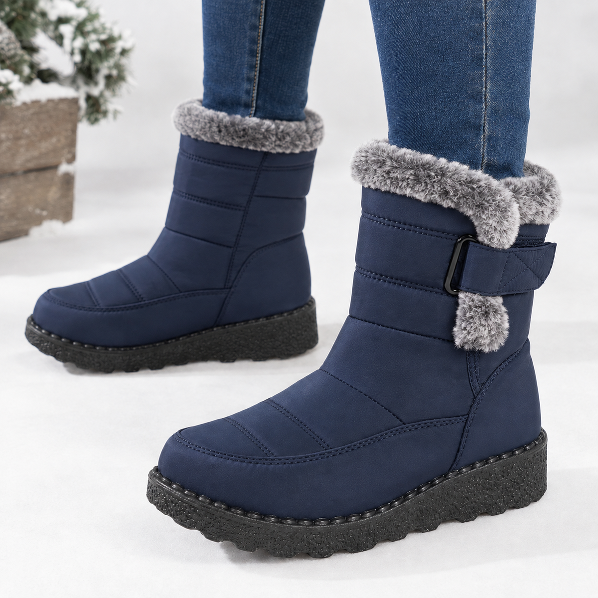 Sorrento Quilted Boots - Navy