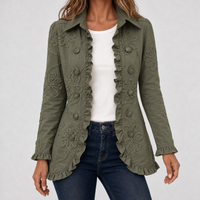 Winsford Floral Ruffle Jacket - Green