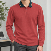 Croxby Contrast Collar Polo Shirt - Brick Red