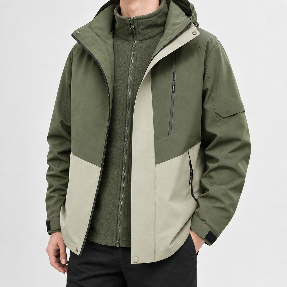 Wyatt Convertible Jacket - Army Green