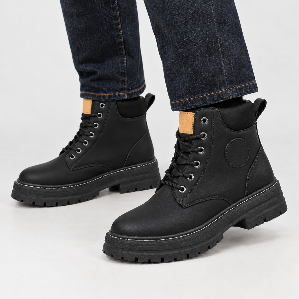 Navenby Lug Sole Boots - Black