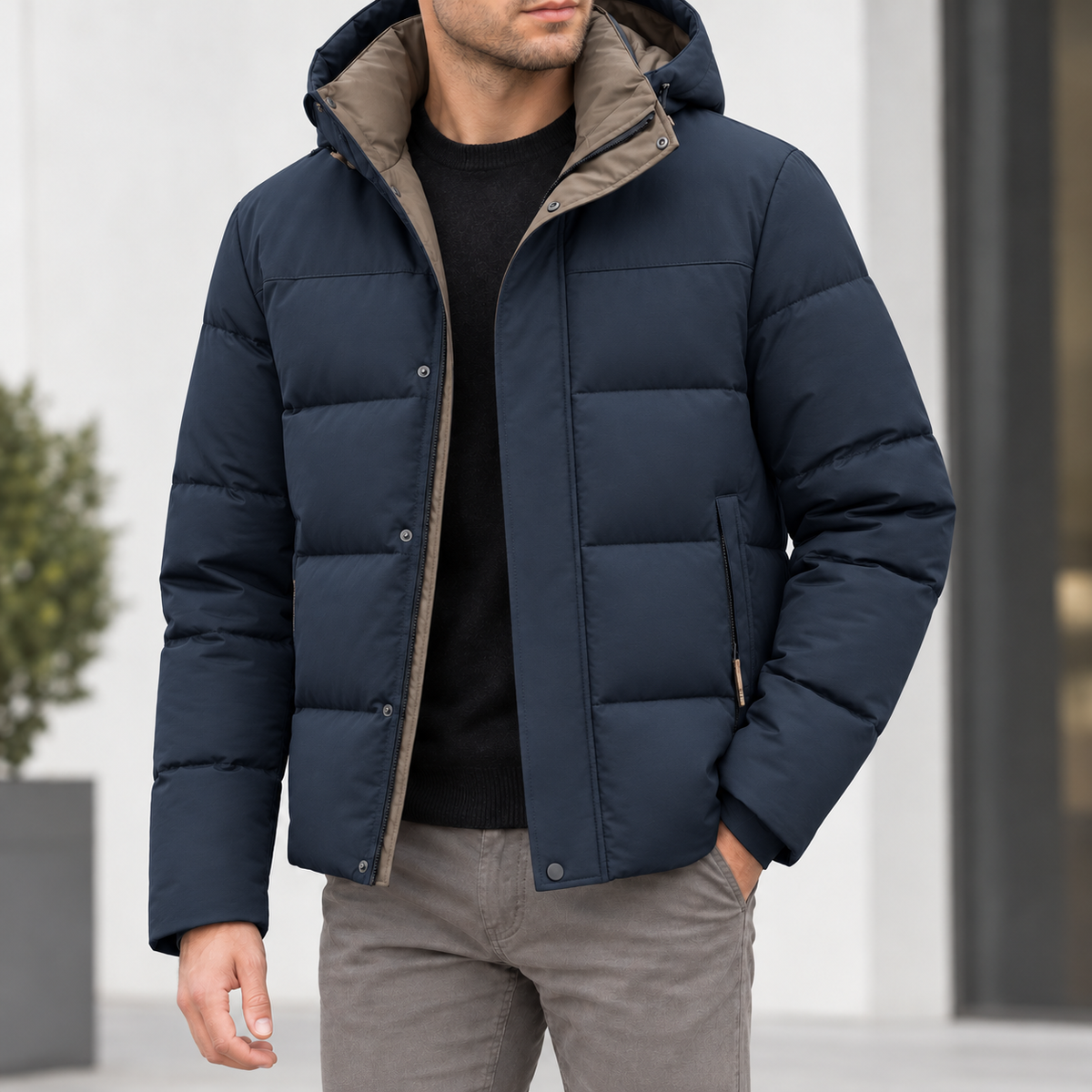 Romano Padded Jacket - Navy Blue