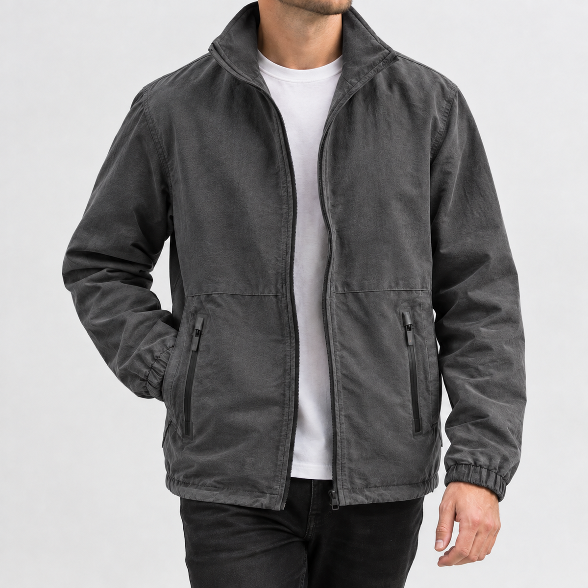 Buckland Stand Collar Jacket - Gray