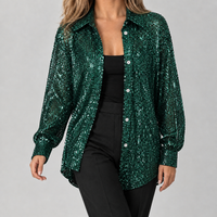 Bradnop Sequin Shirt - Dark Green
