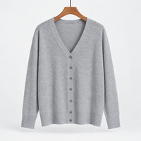 Rampside Button Front Cardigan - Light Gray