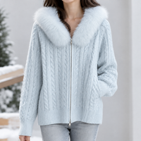 Mariansleigh Cable Knit Cardigan - Blue