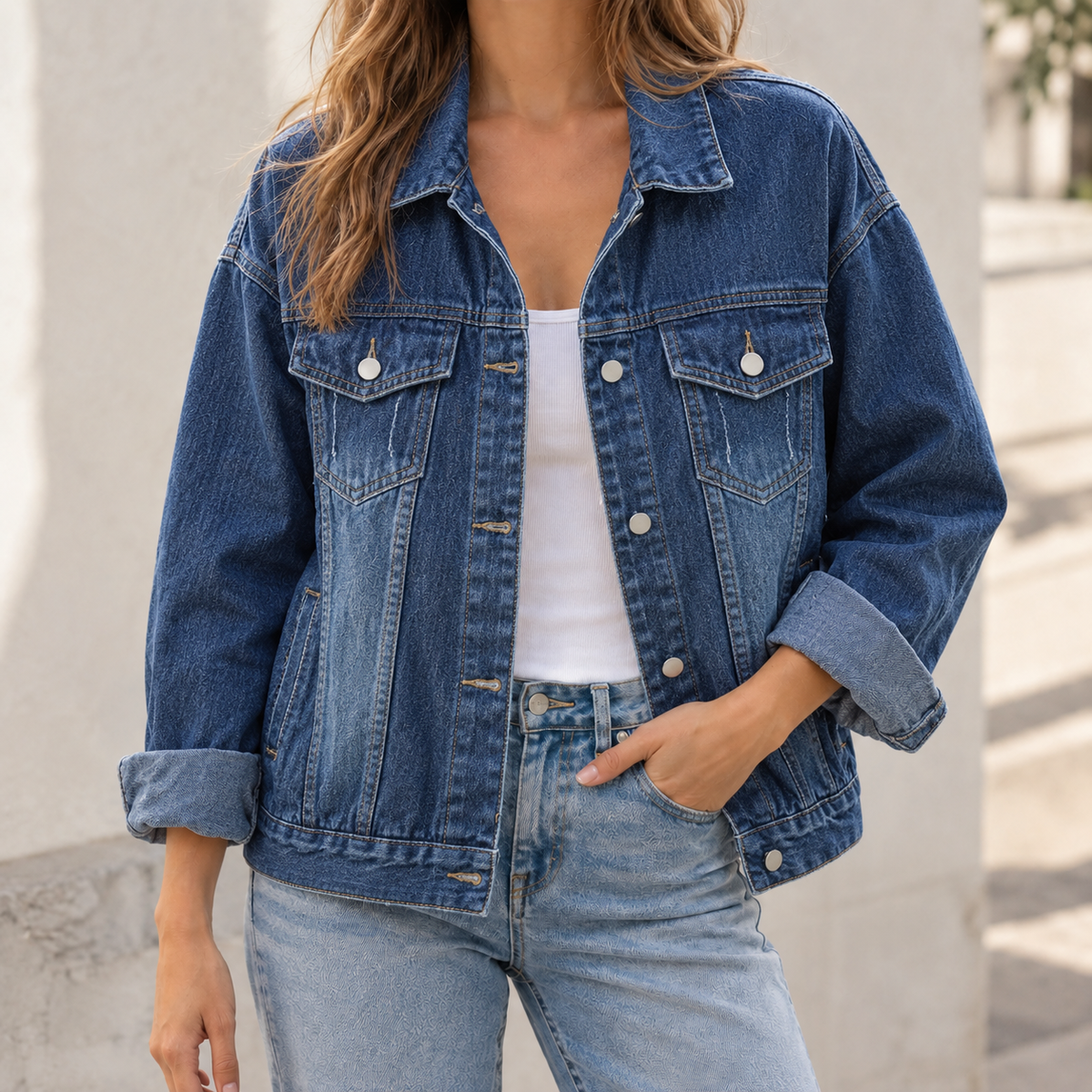Ashley Denim Jacket - Dark Denim