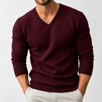 Buckbury V Neck Sweater - Wine Red