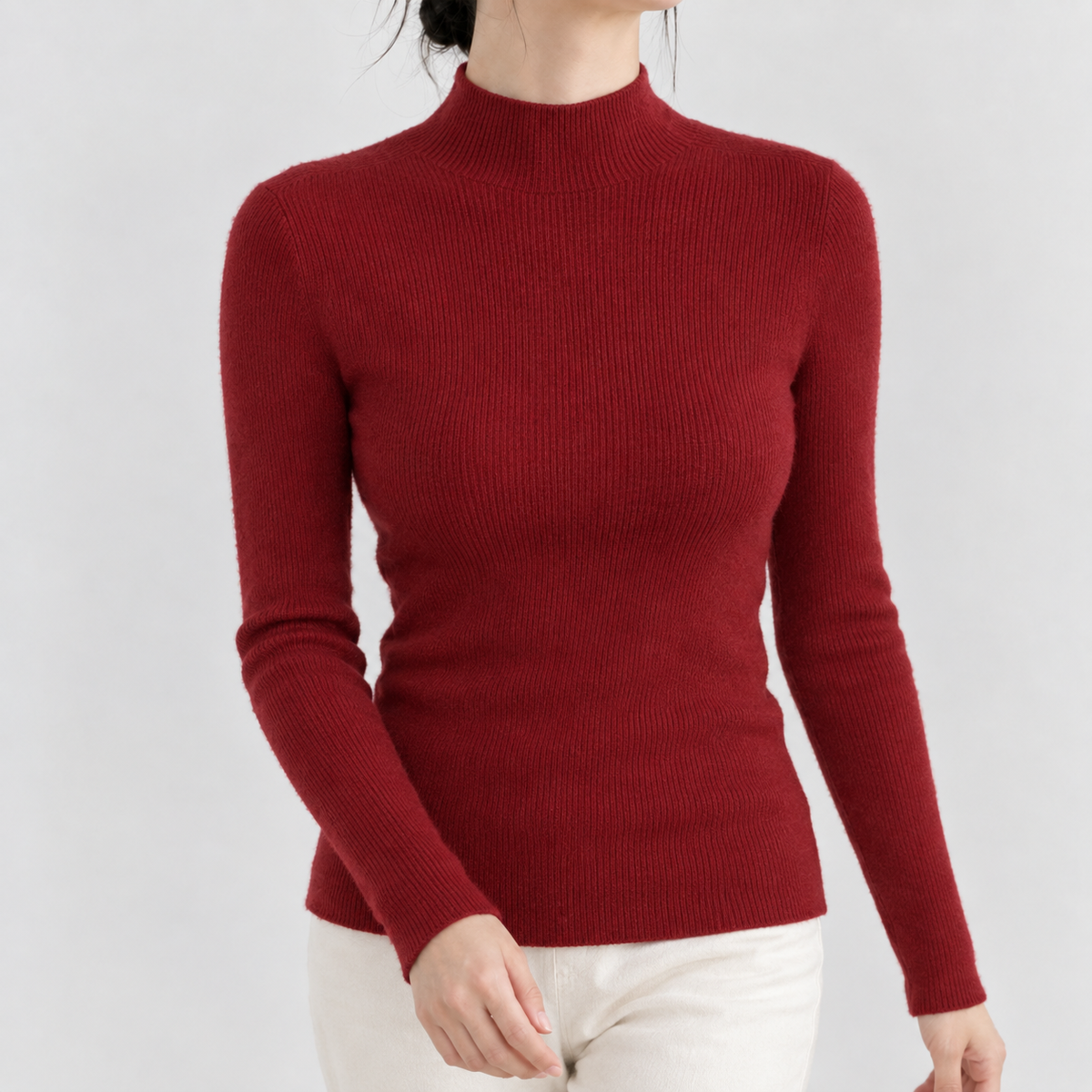 Sofia Ribbed Sweater - Cherry Red