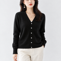 Lasborough V-Neck Cardigan - Black