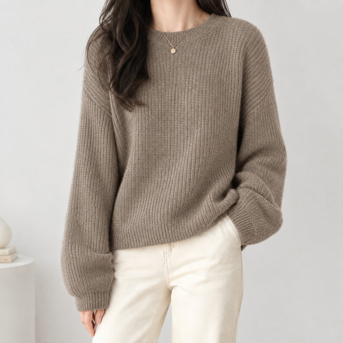 Florence Cashmere Sweater - Taupe
