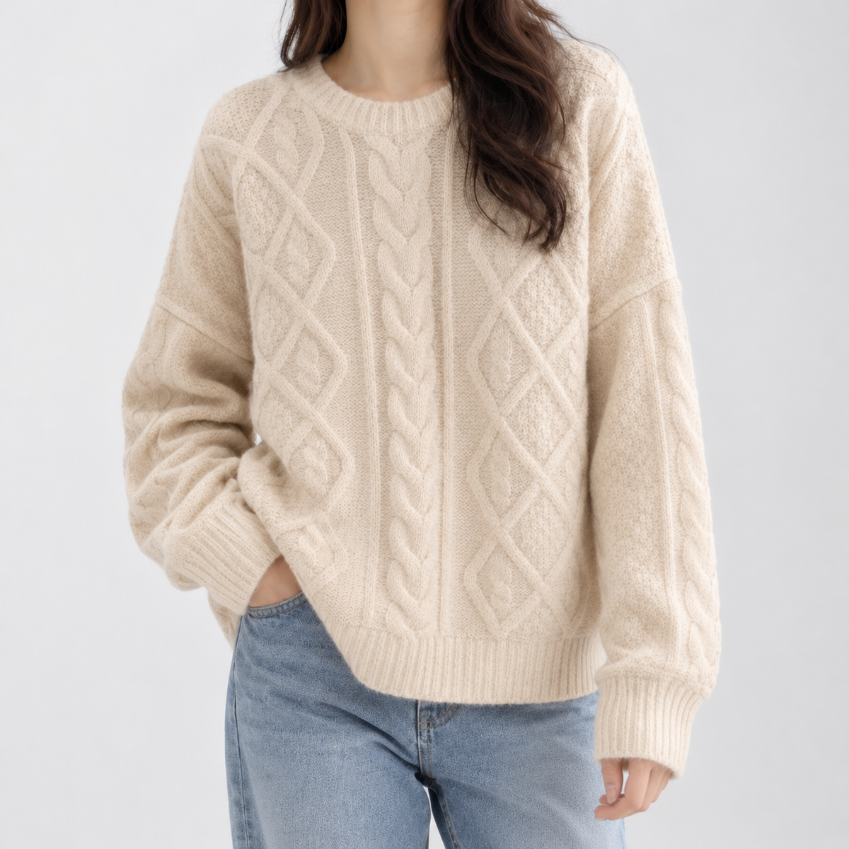 Bracewell Cable Knit Sweater - Apricot