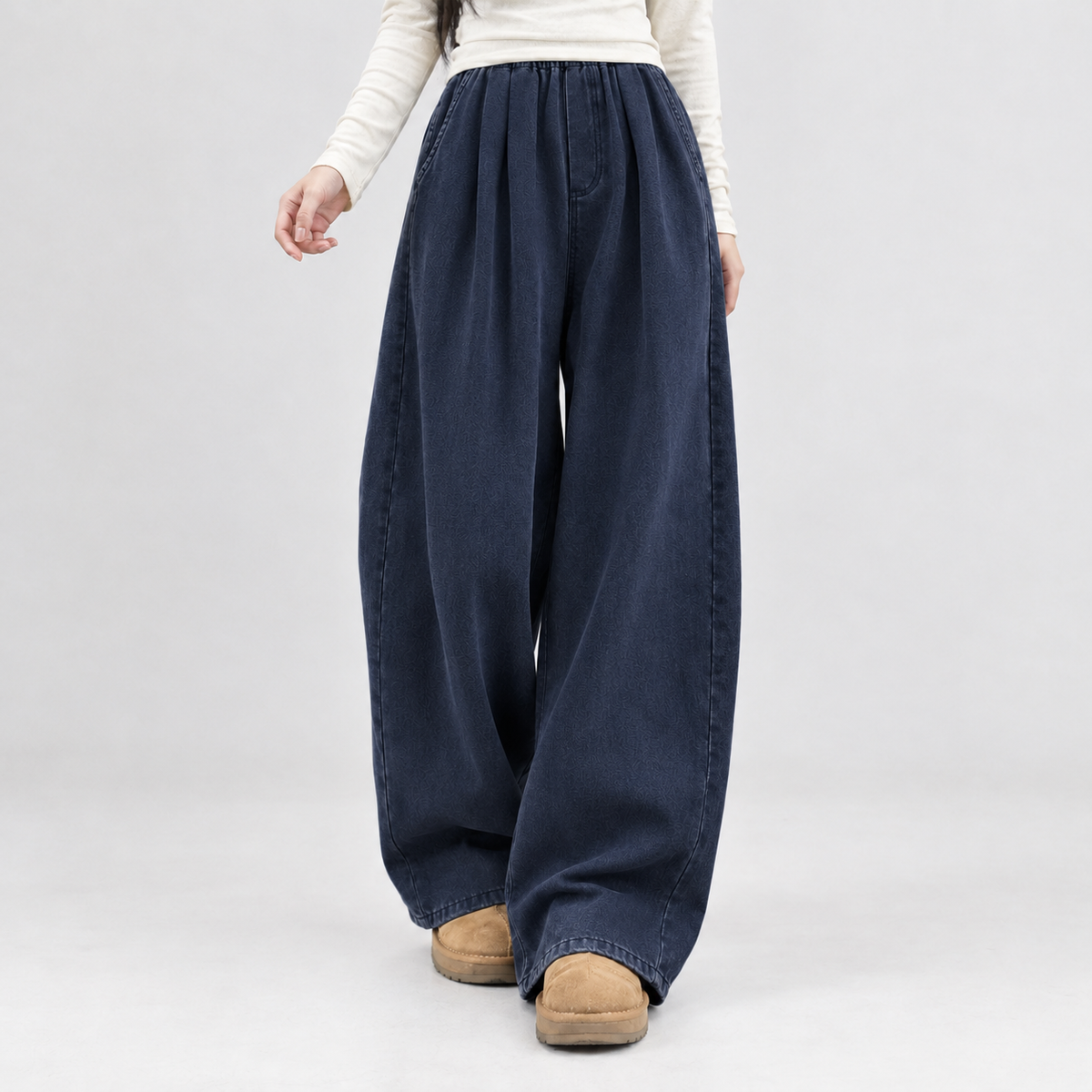Snape Wide Leg Pants - Dark Blue