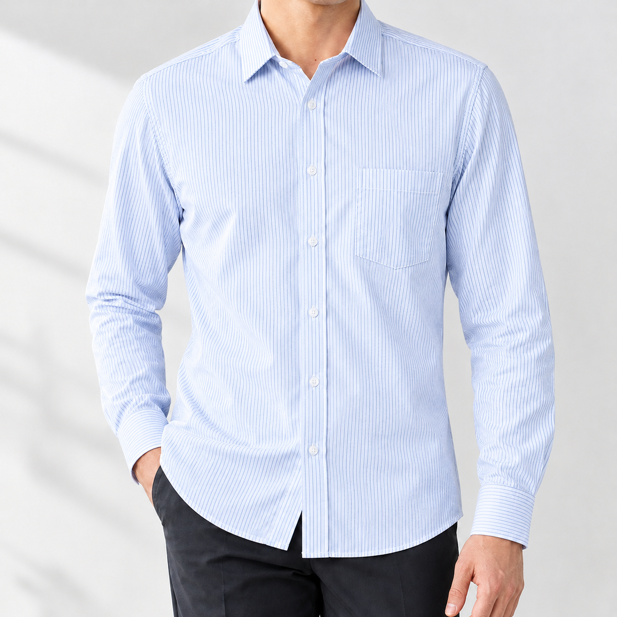 Angram Classic Shirt - Blue White Stripes