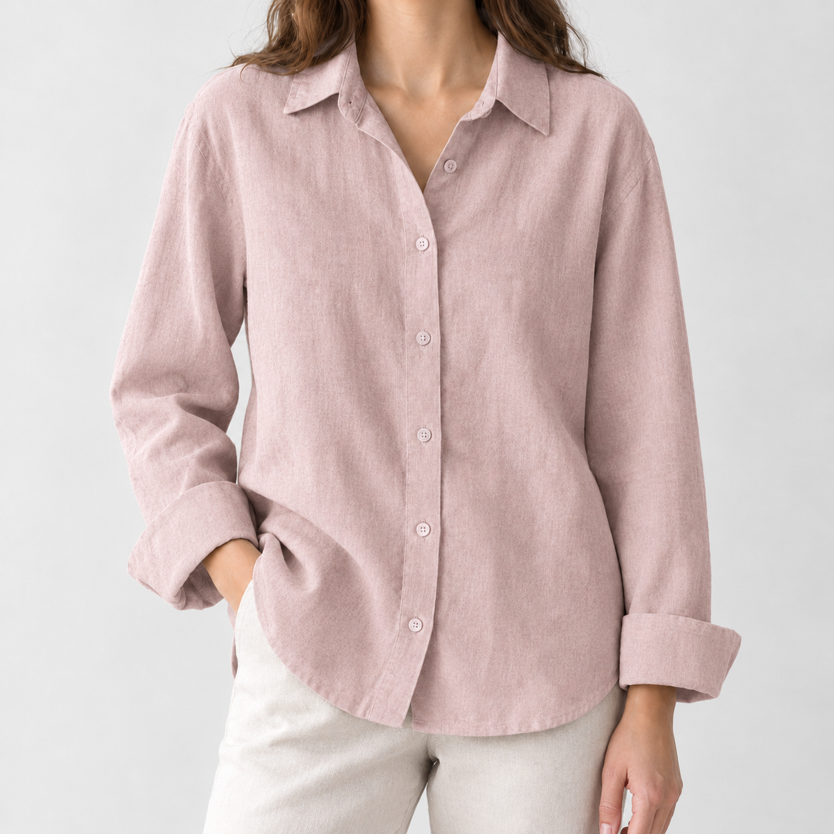 Trevone Linen Blend Shirt - Pink