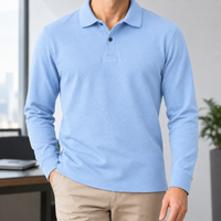 Hudson Cotton Polo - Light Blue