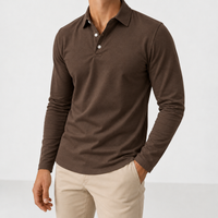 Ravenstonedale Long Sleeve Polo - Dark Brown