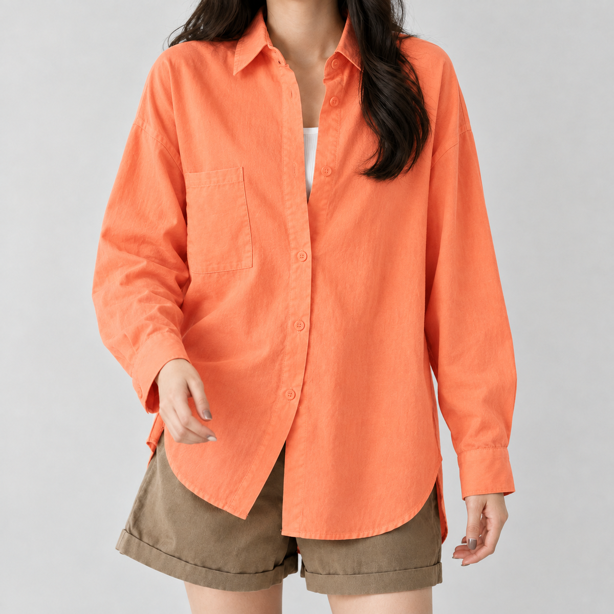 Poundsgate Oversized Shirt - Orange