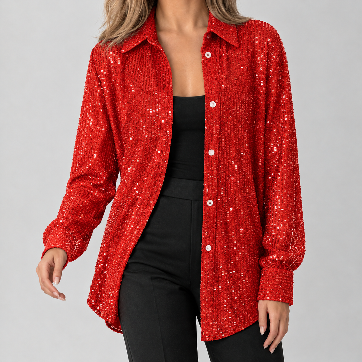 Bradnop Sequin Shirt - Red