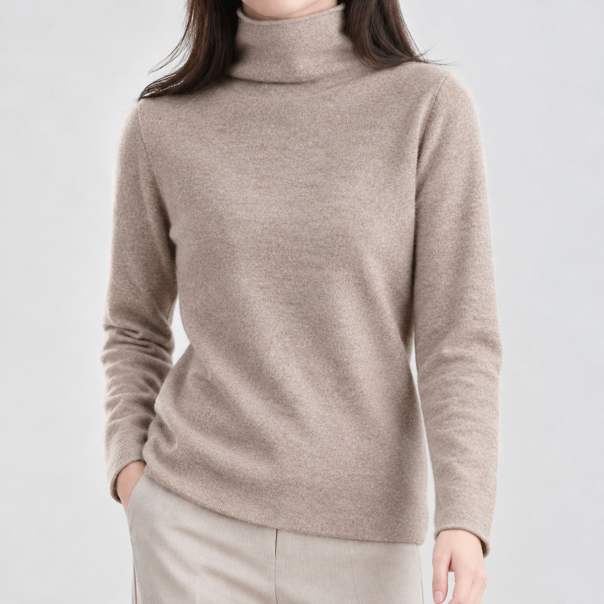 Farleton Cashmere Turtleneck Sweater - Elegant Camel